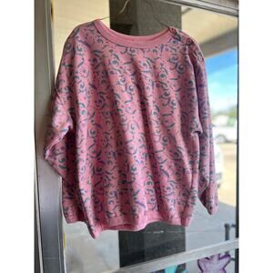 Vintage 1980's First Run pink pullover sweatshirt size M
